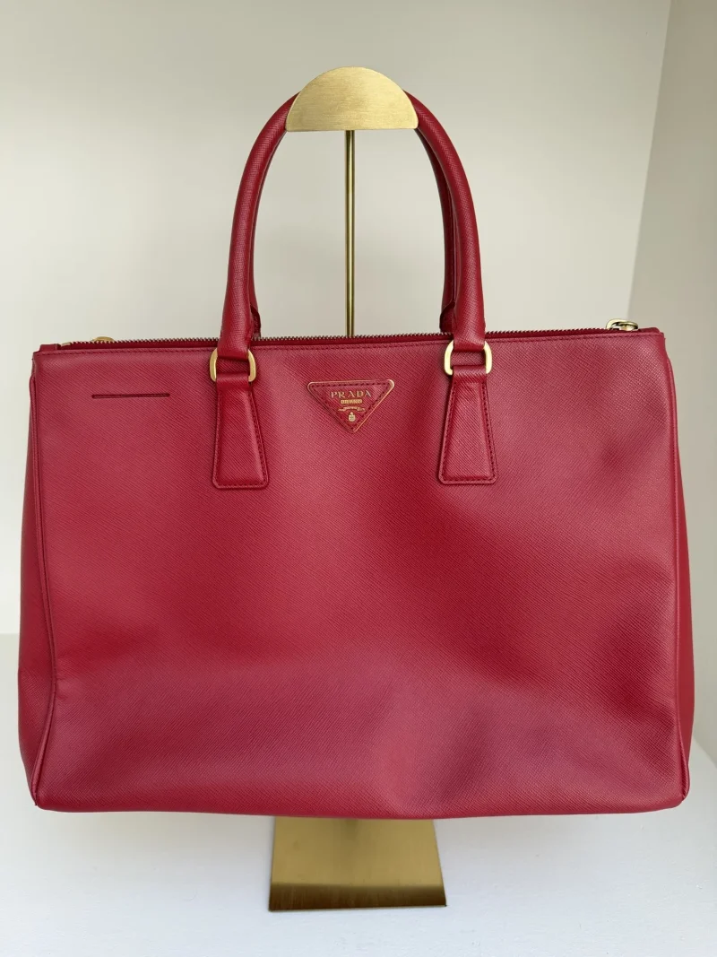 Prada Red Saffiano Leather Tote