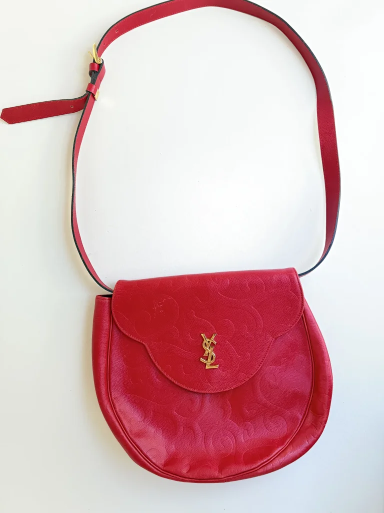 Saint Laurent Red Leather Shoulder Bag