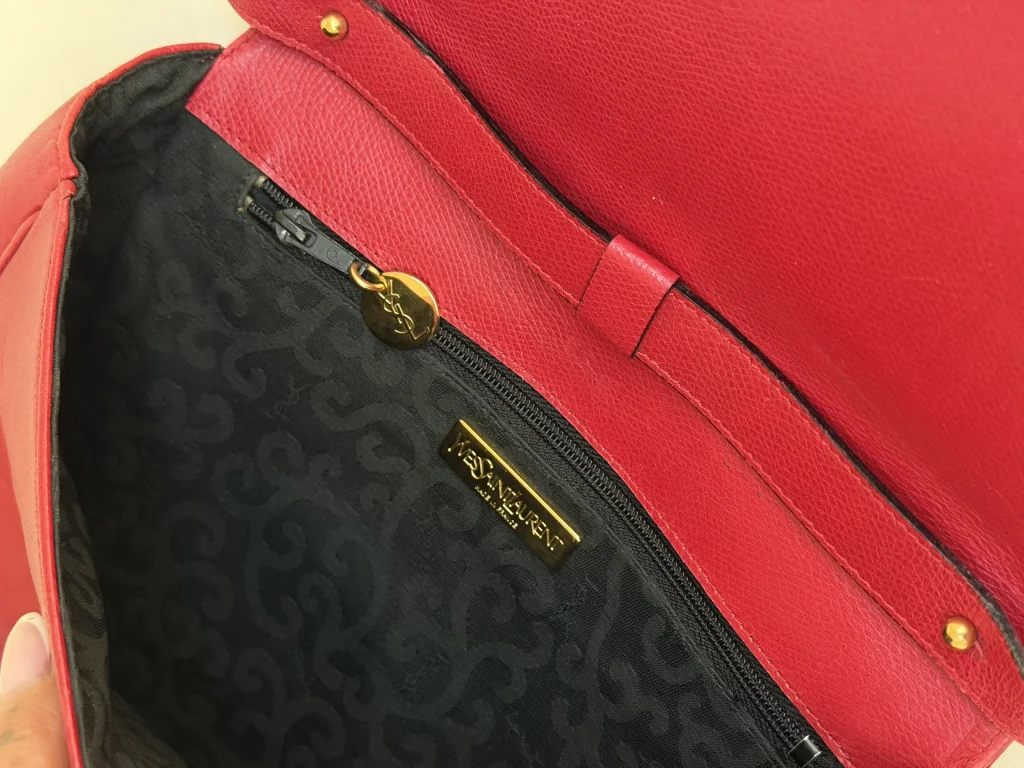 Saint Laurent Red Leather Shoulder Bag