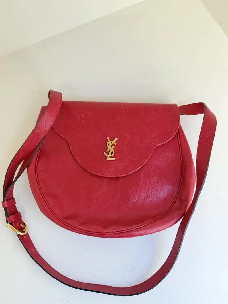 Saint Laurent Red Leather Shoulder Bag