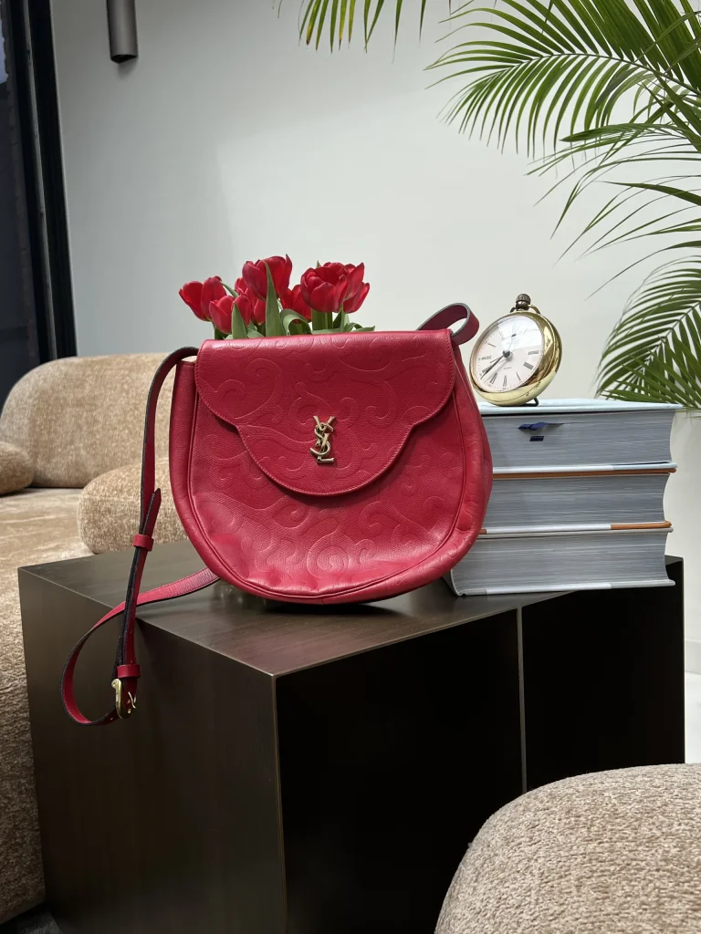 Saint Laurent Red Leather Shoulder Bag
