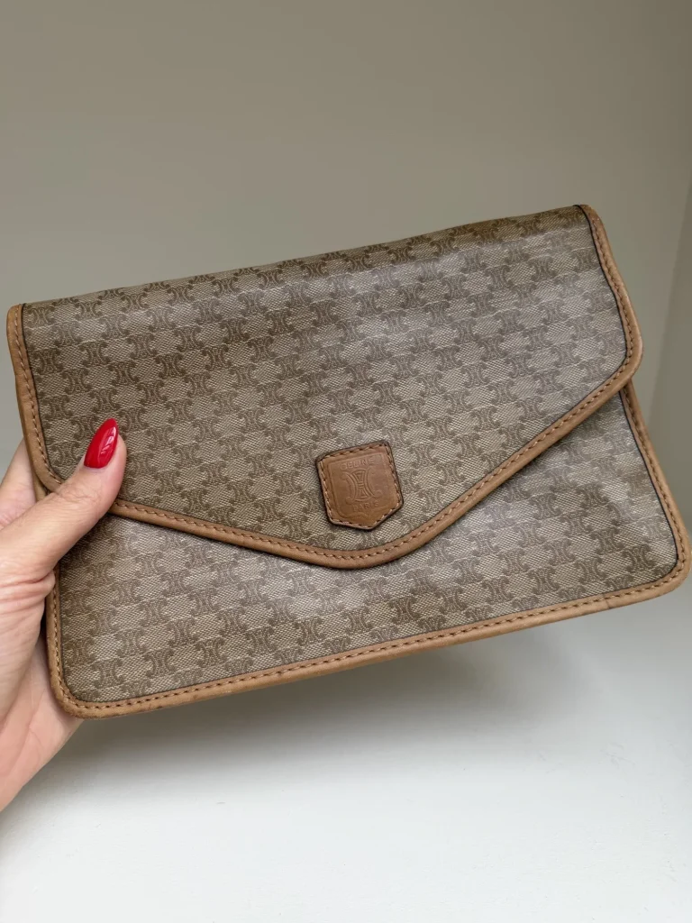 Céline Macadam Clutch Brown