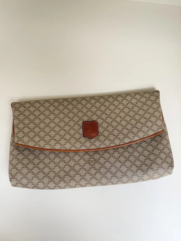 Céline Macadam Clutch Beige