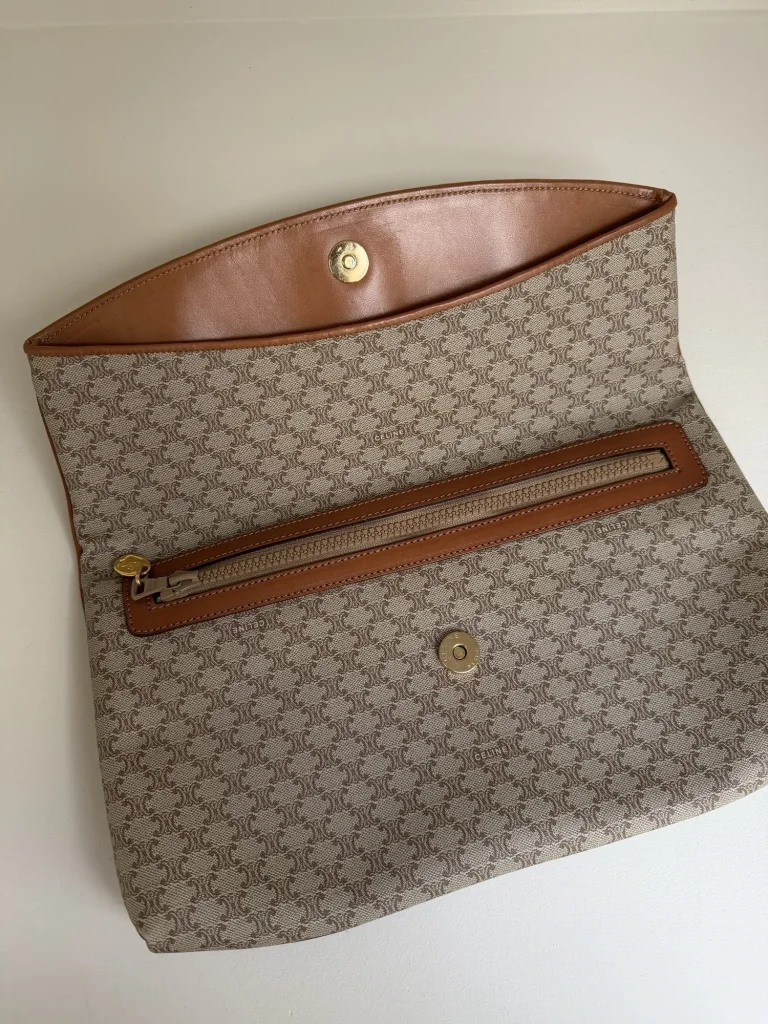 Céline Macadam Clutch Beige