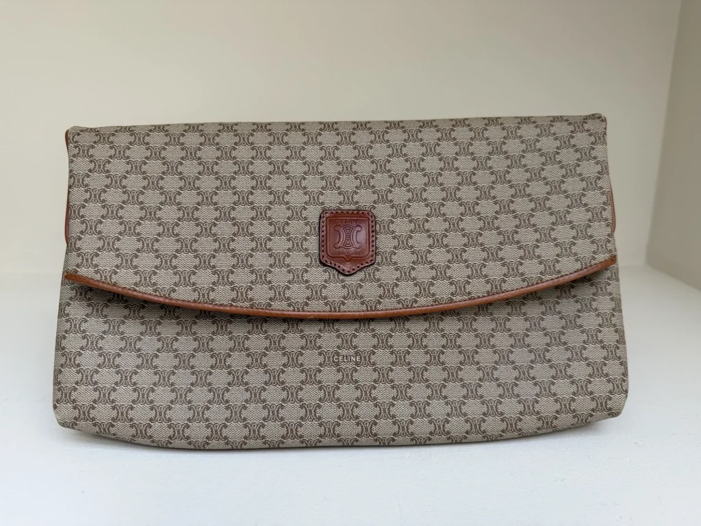 Céline Macadam Clutch Beige