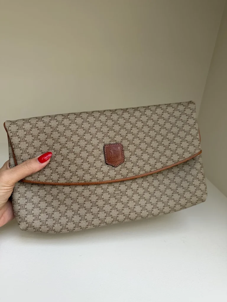 Céline Macadam Clutch Beige