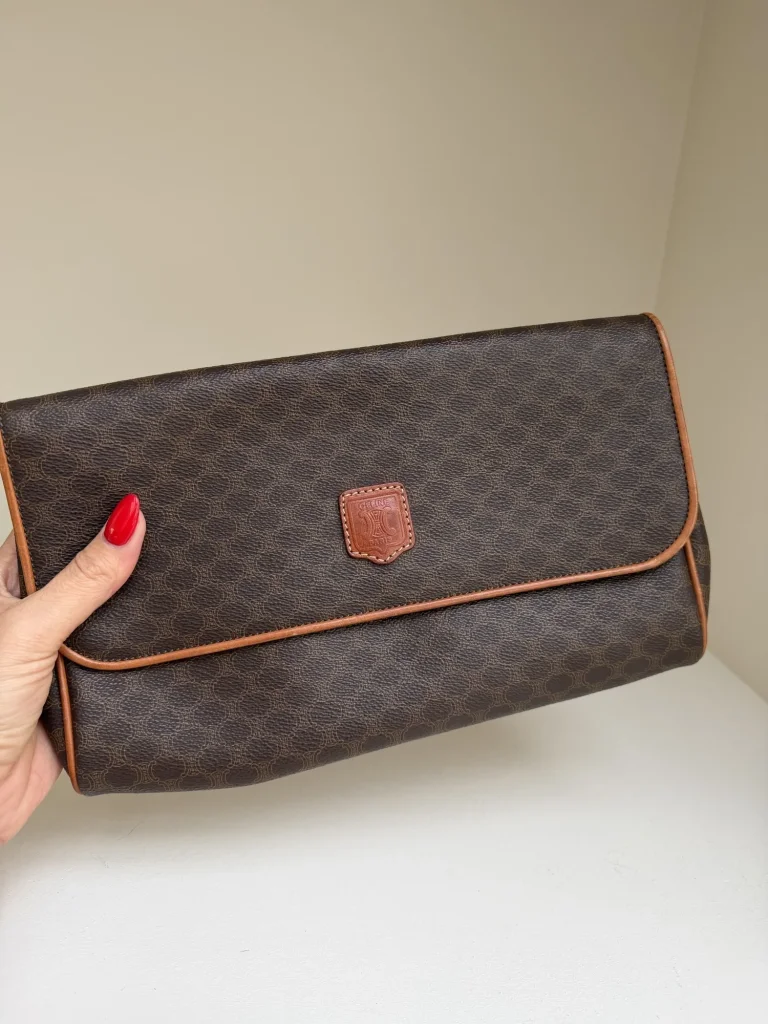 Céline Macadam Clutch Brown